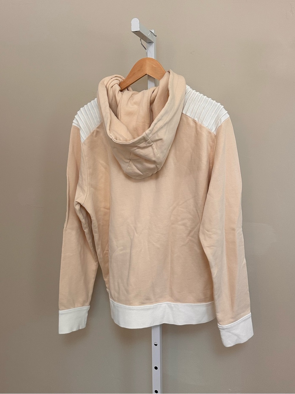 Copala by Ben Rose Tokyo Hoodie Size Small Cream Supima Cotton Moto Zip - Picture 5 of 10